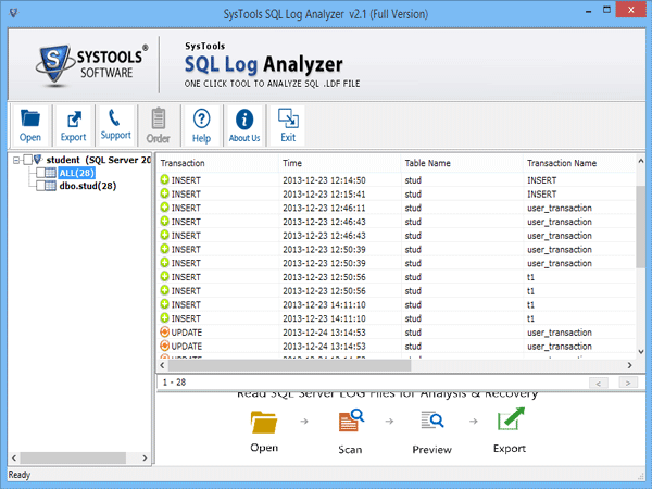 View SQL Server Log File