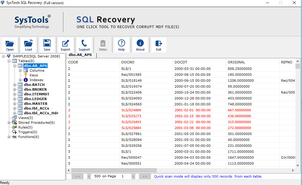 Preview SQL database