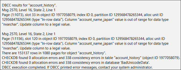 SQL Error 2570