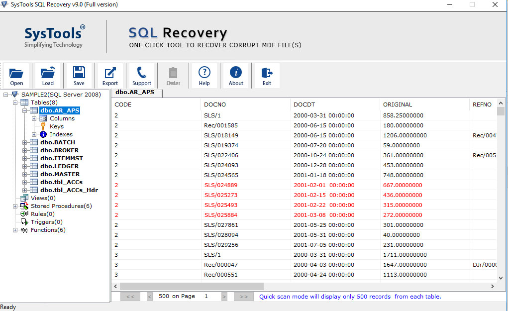 Scanning .mdf File