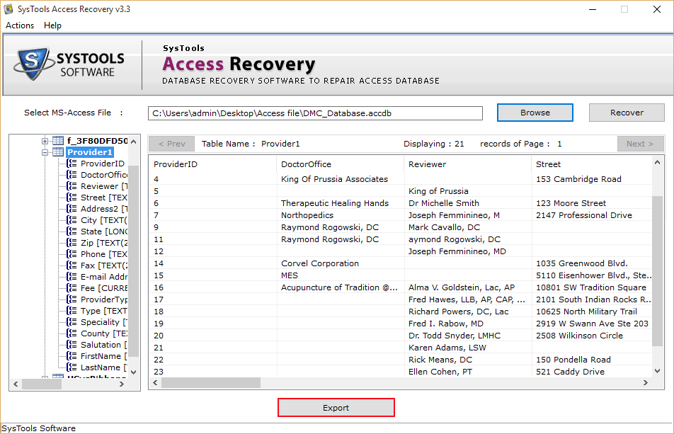 Browse MDB File