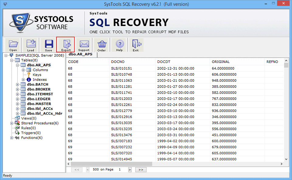 export mdf data