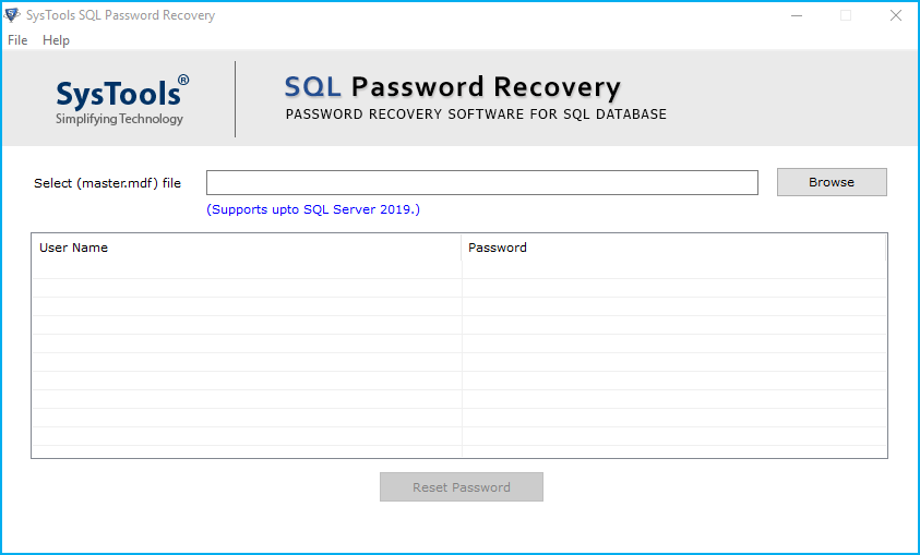 SQL SA Password Reset Tool