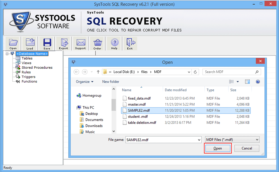 open mdf file