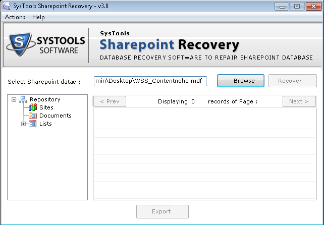 Select recovery option
