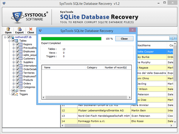 Export Sqlite Successfully