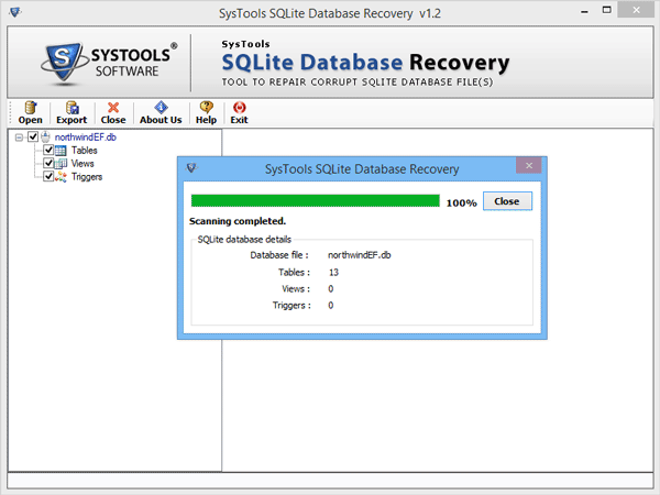 preview sqlite database details